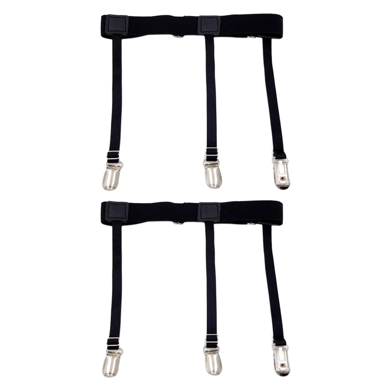 1 Pair Mens Stays Holders Shirt Garter Belt Suspender Non Slip Locking Clamp