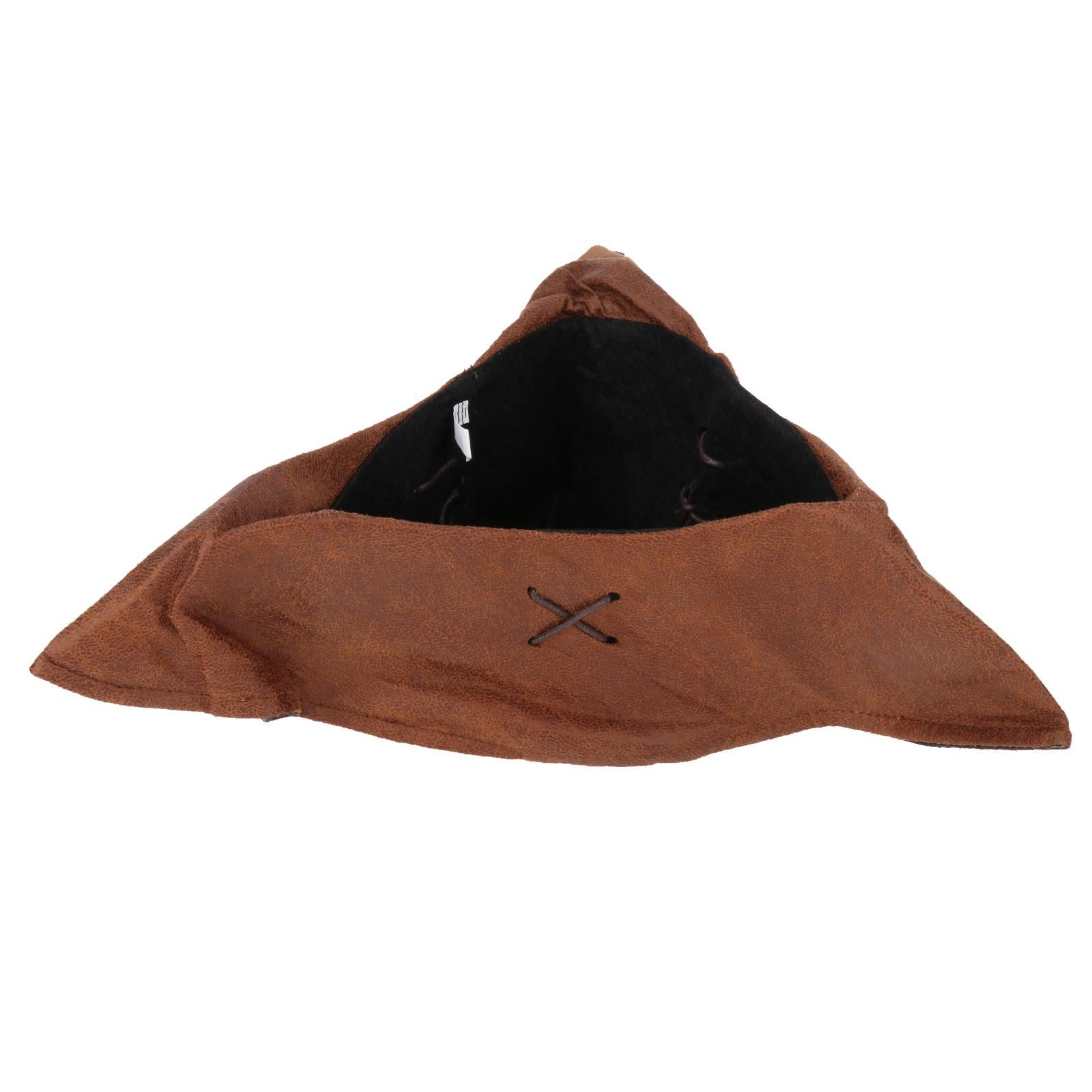 1 Piece Tricorn Accs Brown Pirate Hat for Outdoor Costume Unisex Children