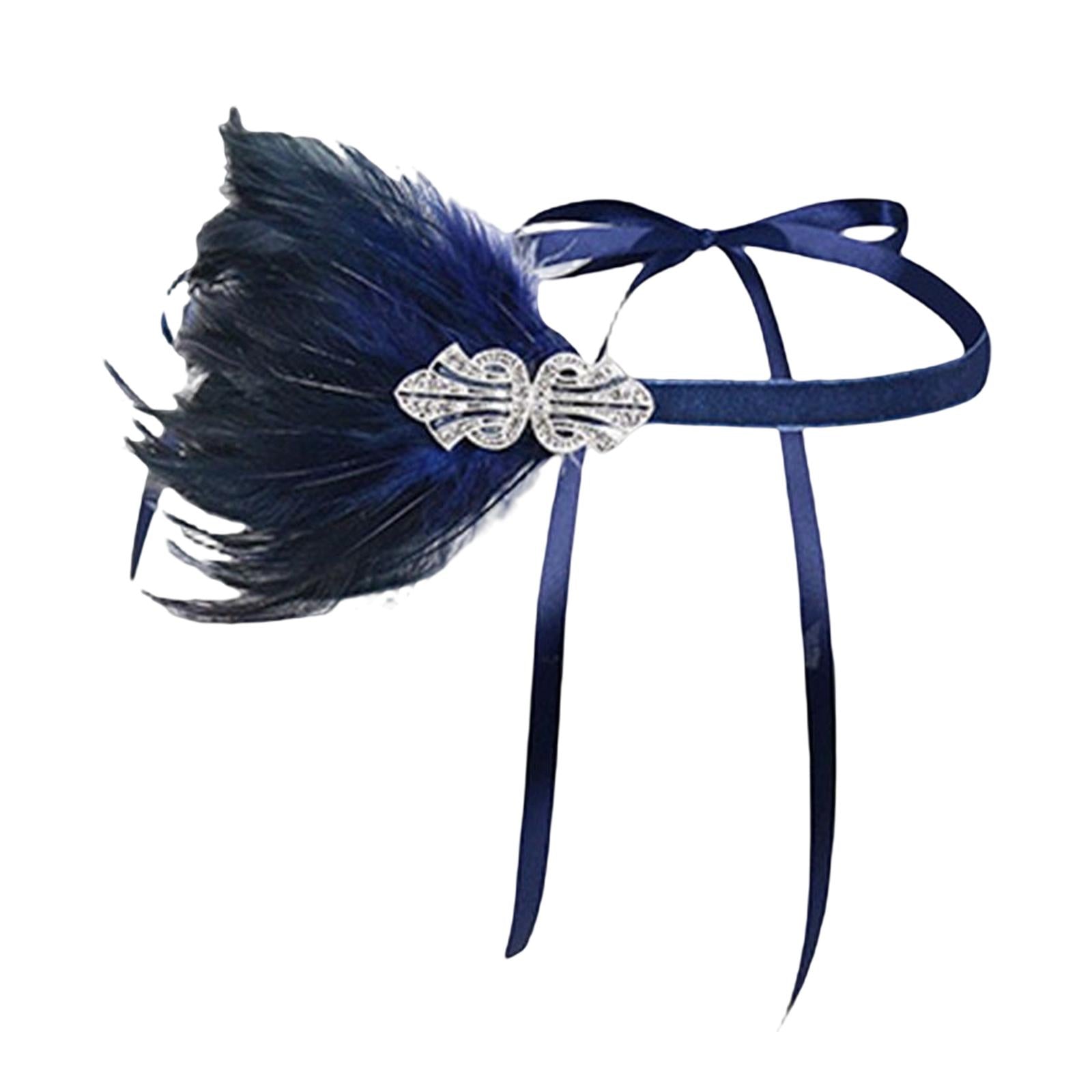 1920S Feather Headband Feather Headpiece for Theme Party Performances Stage 1 Piece Blue