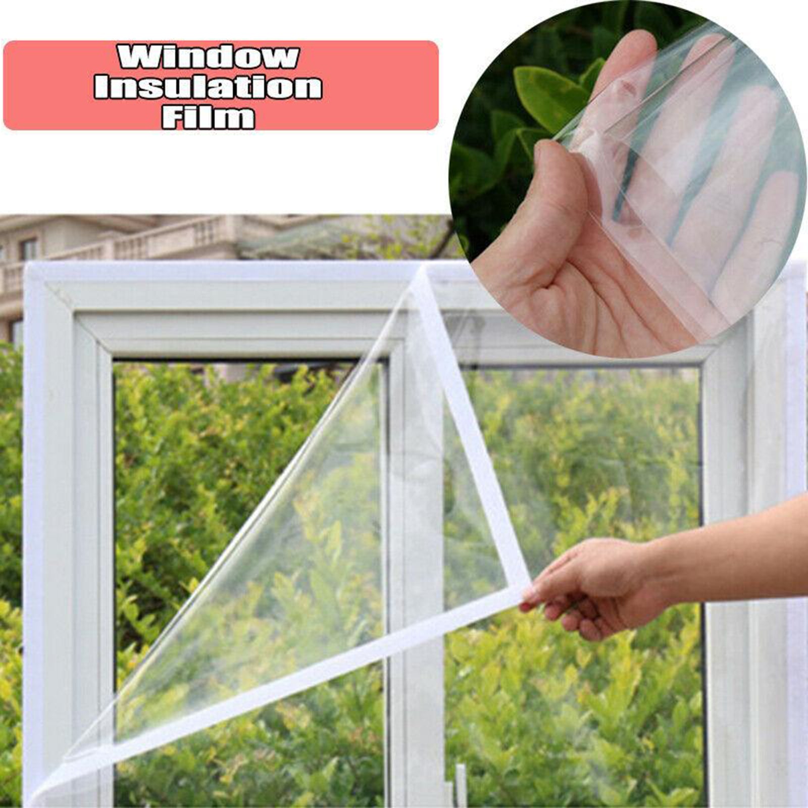 Winter Window Film Self-Adhesive Heat Insulation Windproof Warm 1.3x1.5m