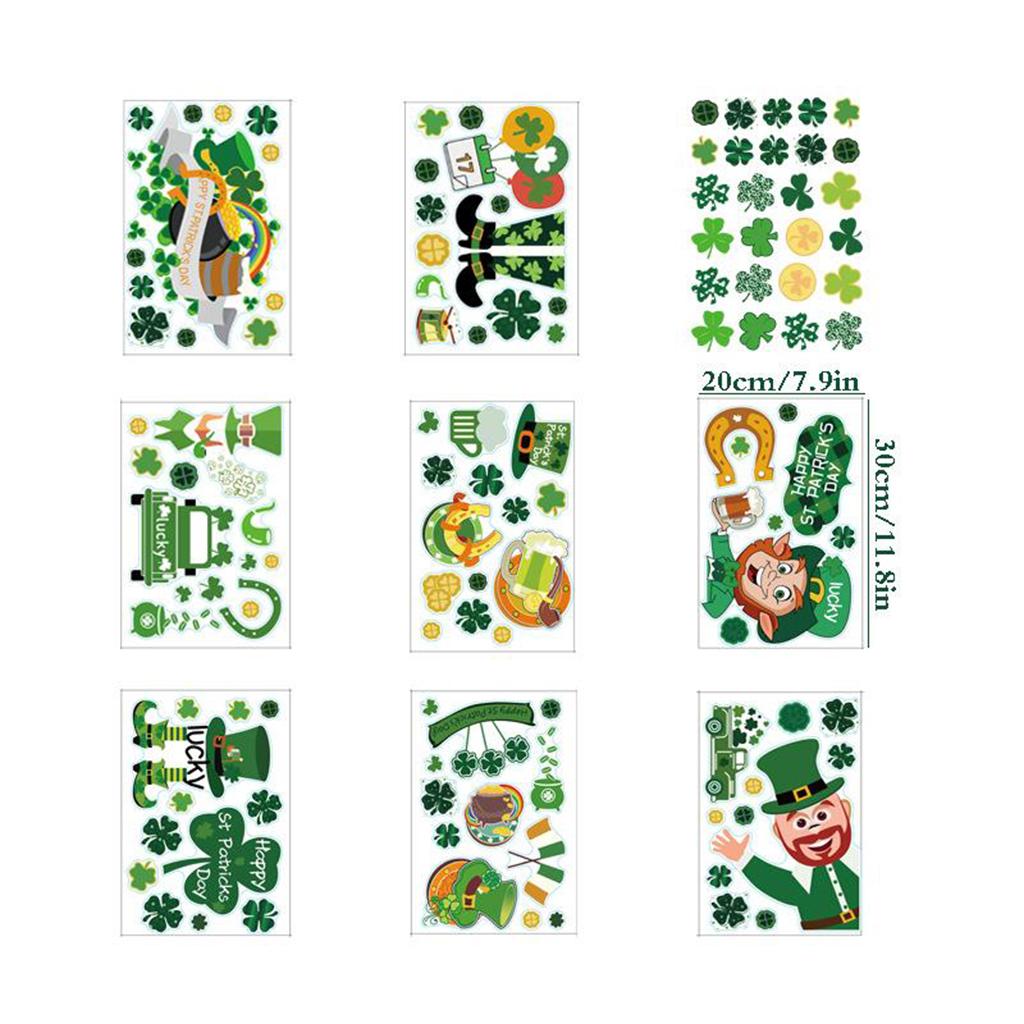St. Patrick's Day Door Stickers Dwarf Footprint Glass Decorations Ornaments style 2