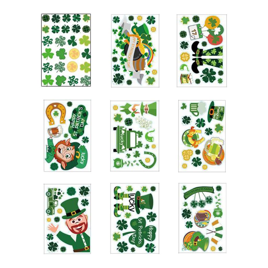 St. Patrick's Day Door Stickers Dwarf Footprint Glass Decorations Ornaments style 2