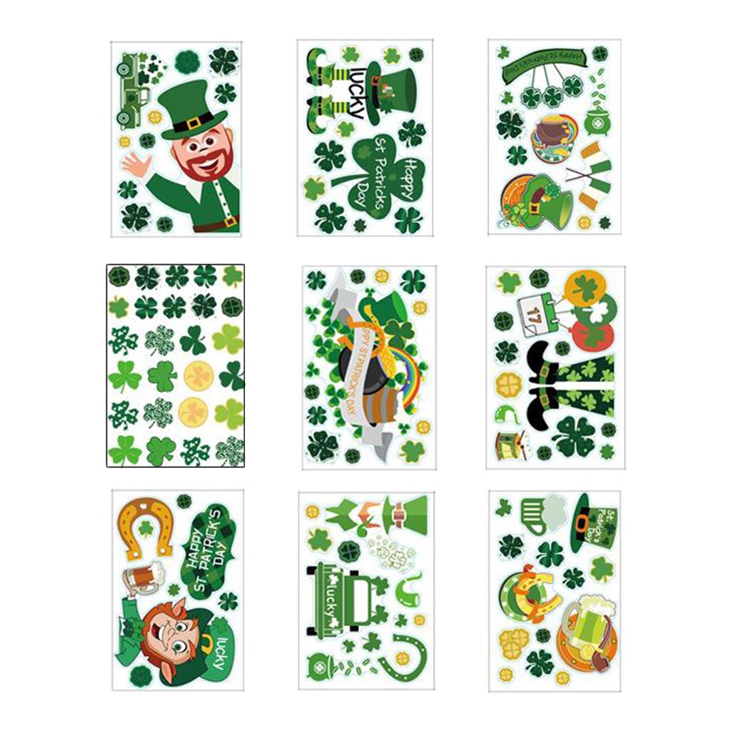 St. Patrick's Day Door Stickers Dwarf Footprint Glass Decorations Ornaments style 2