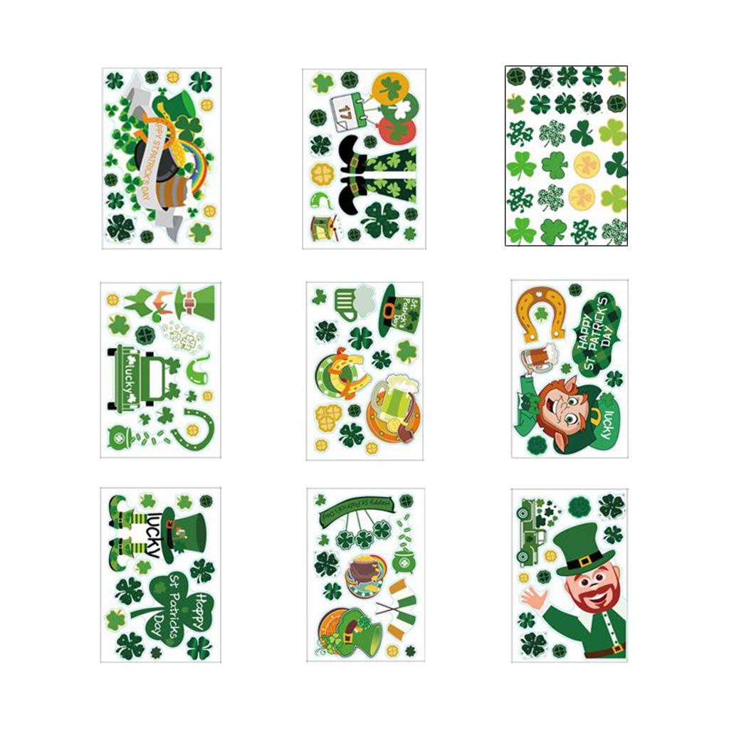 St. Patrick's Day Door Stickers Dwarf Footprint Glass Decorations Ornaments style 2