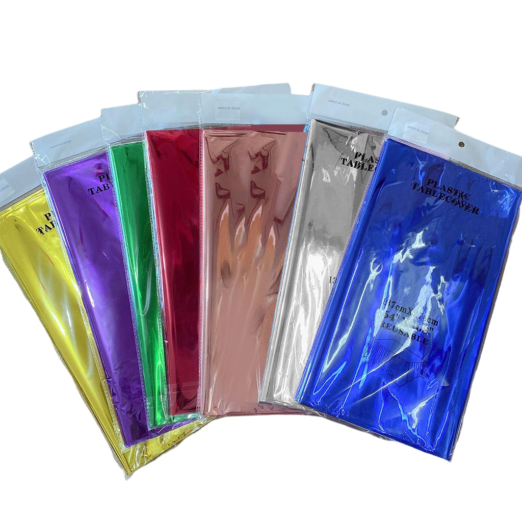 Foil Plastic Tablecover Party Tablecloth Rectangle 7 Colours Golden