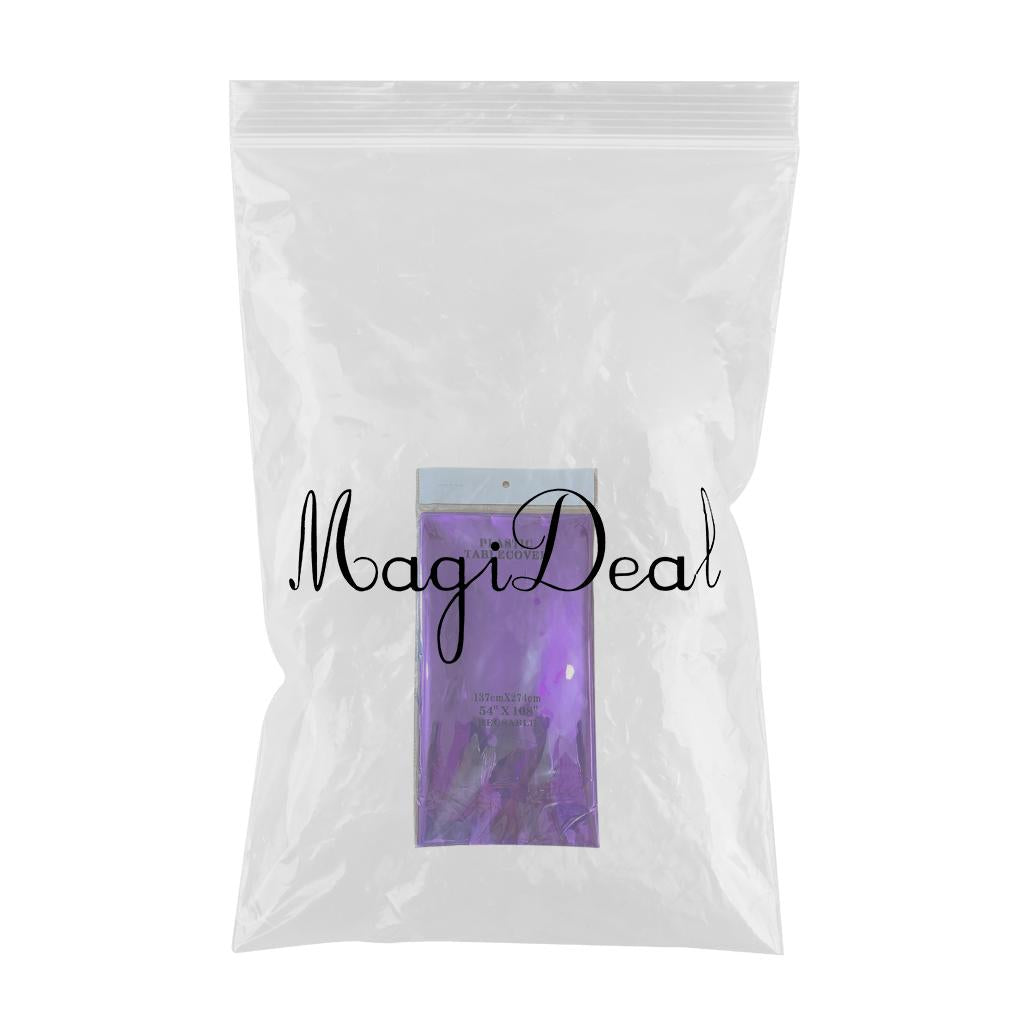Foil Plastic Tablecover Party Tablecloth Rectangle 7 Colours Purple