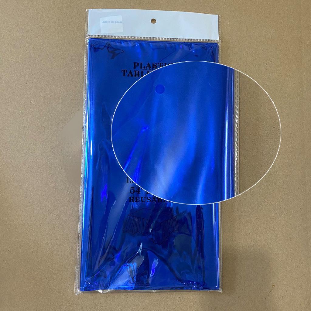 Foil Plastic Tablecover Party Tablecloth Rectangle 7 Colours Blue