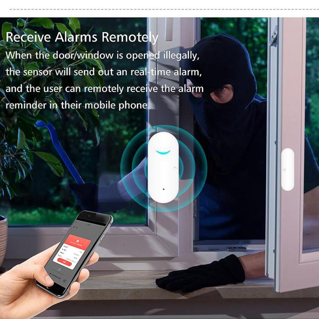Household Plastic WiFi Door Window Sensor Detector Security Alarm System