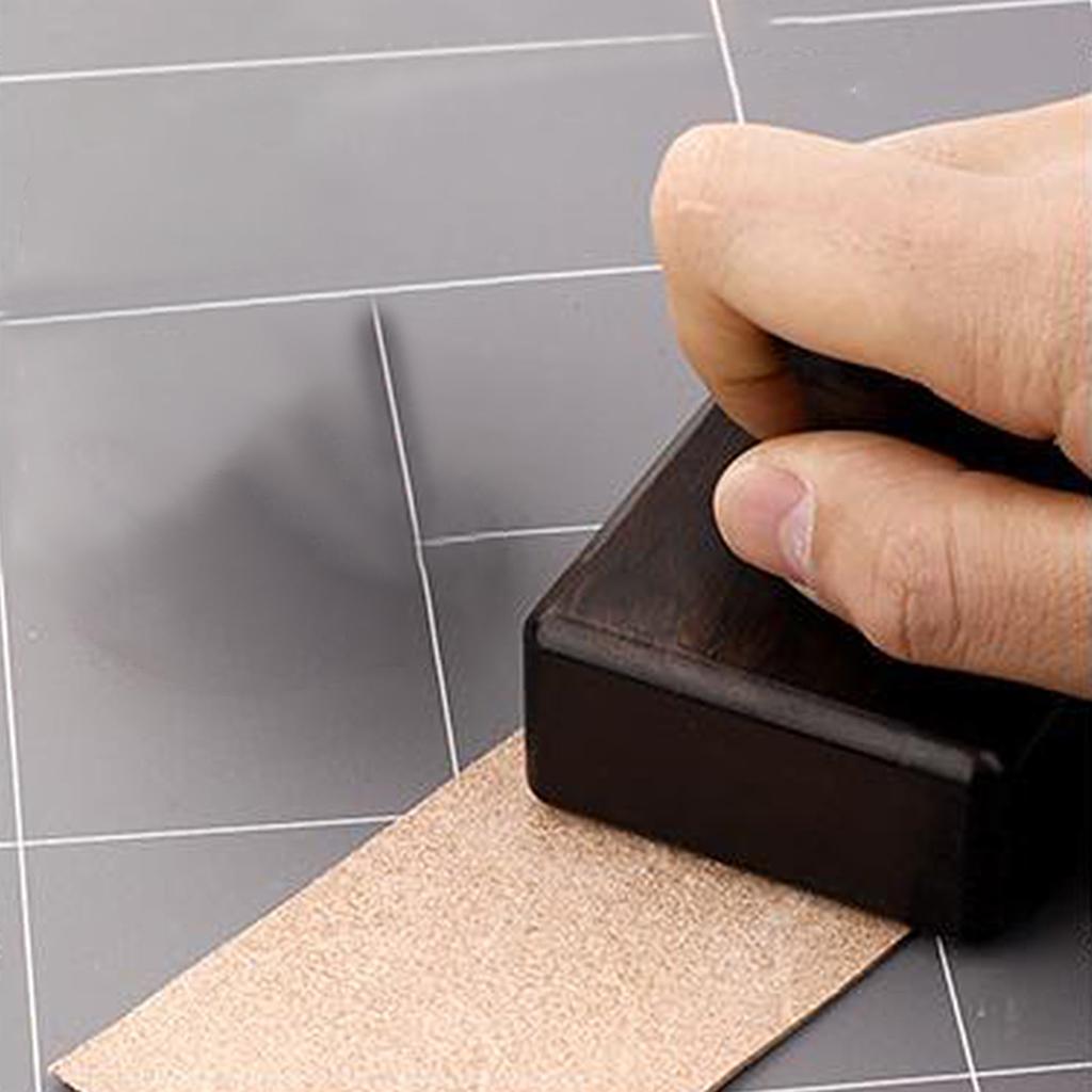 Ebony Wood Leather Slicker Burnisher Leather Craft Working Chamfering Device cube