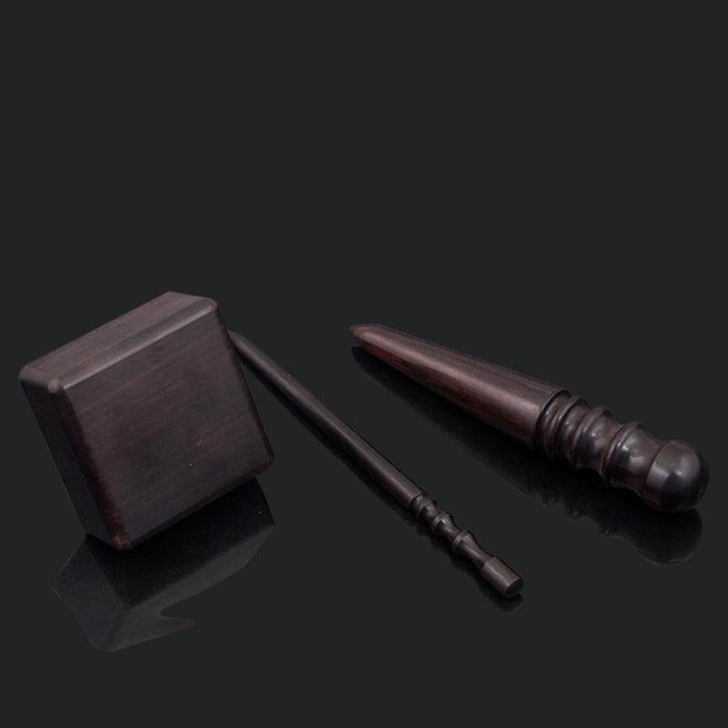 Ebony Wood Leather Slicker Burnisher Leather Craft Working Chamfering Device 3 in 1