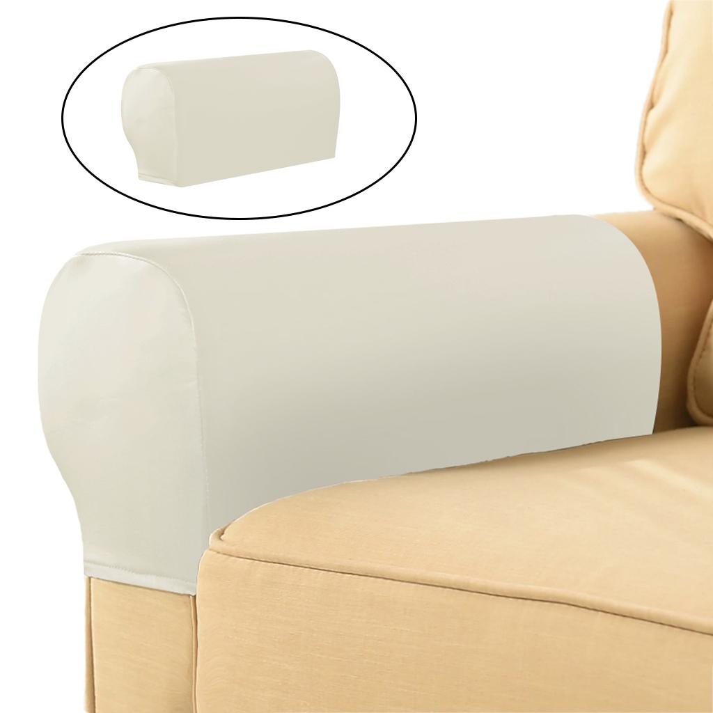 1Pairs Stretch Sofa Armchair Armrest Covers Furniture Protector  White
