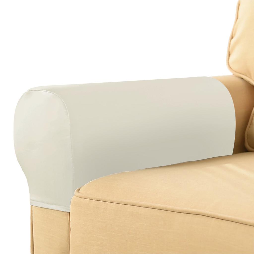 1Pairs Stretch Sofa Armchair Armrest Covers Furniture Protector  White