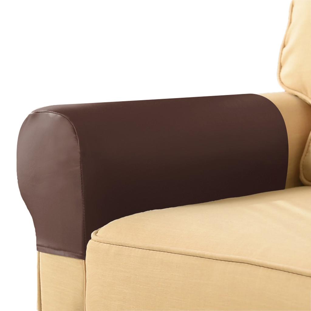 1Pairs Stretch Sofa Armchair Armrest Covers Furniture Protector  Wine Red