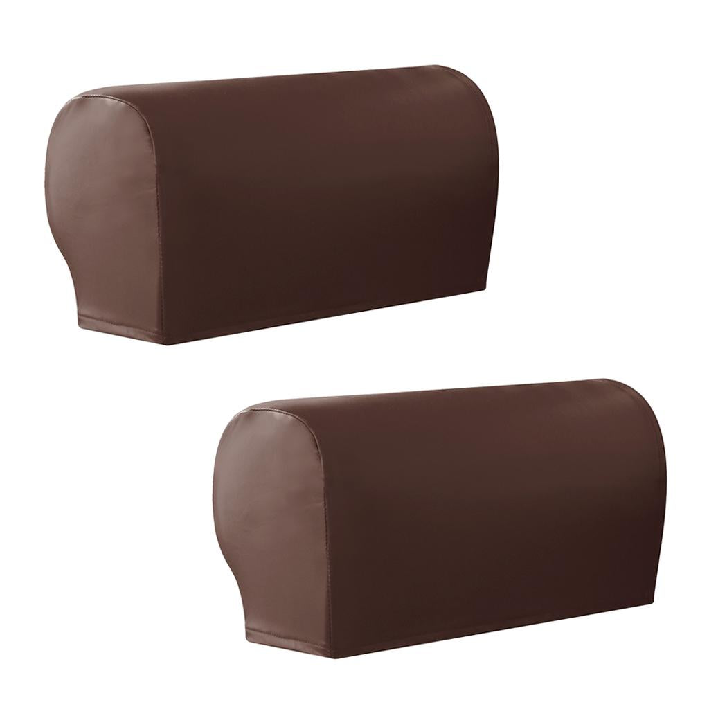 1Pairs Stretch Sofa Armchair Armrest Covers Furniture Protector  Wine Red