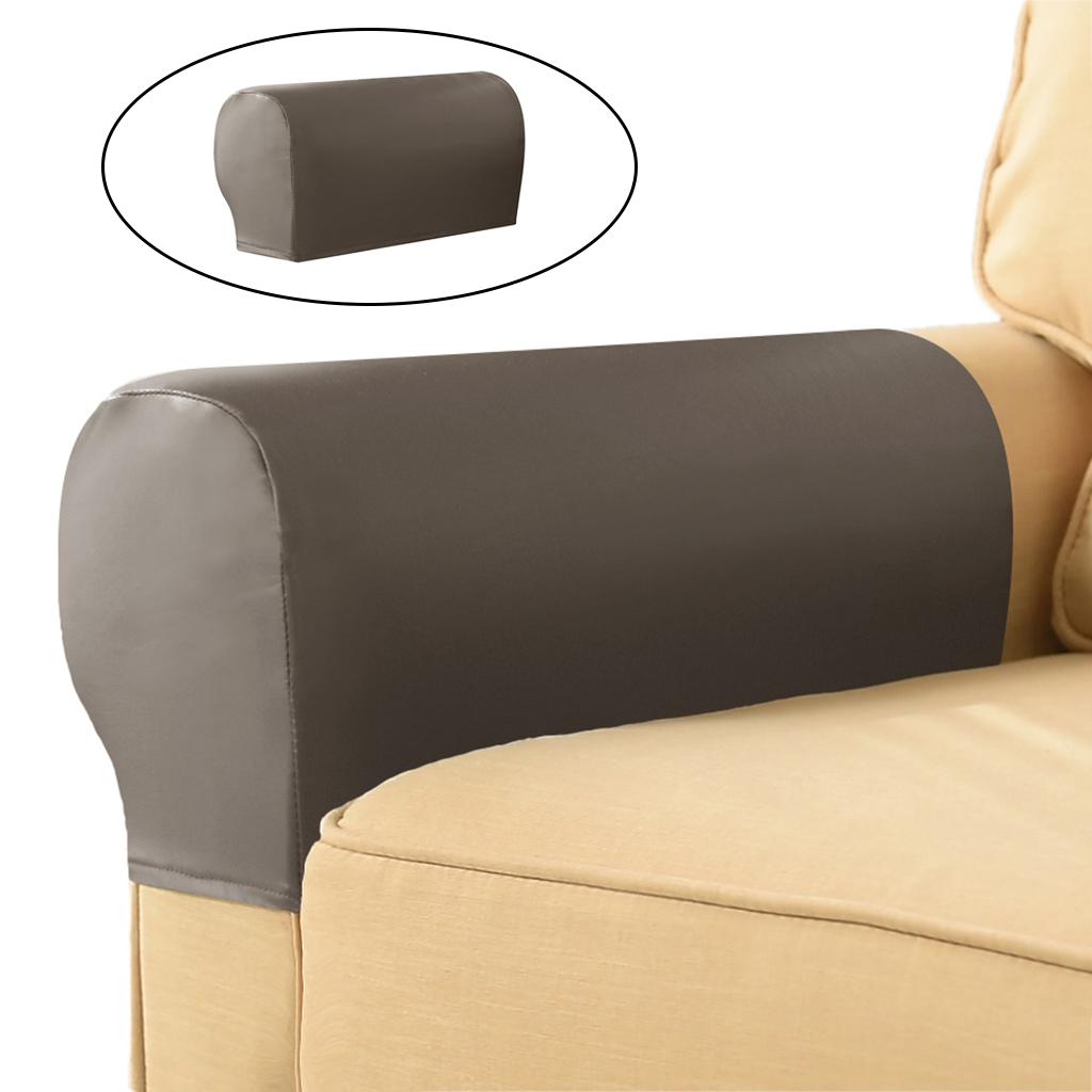 1Pairs Stretch Sofa Armchair Armrest Covers Furniture Protector  Gray