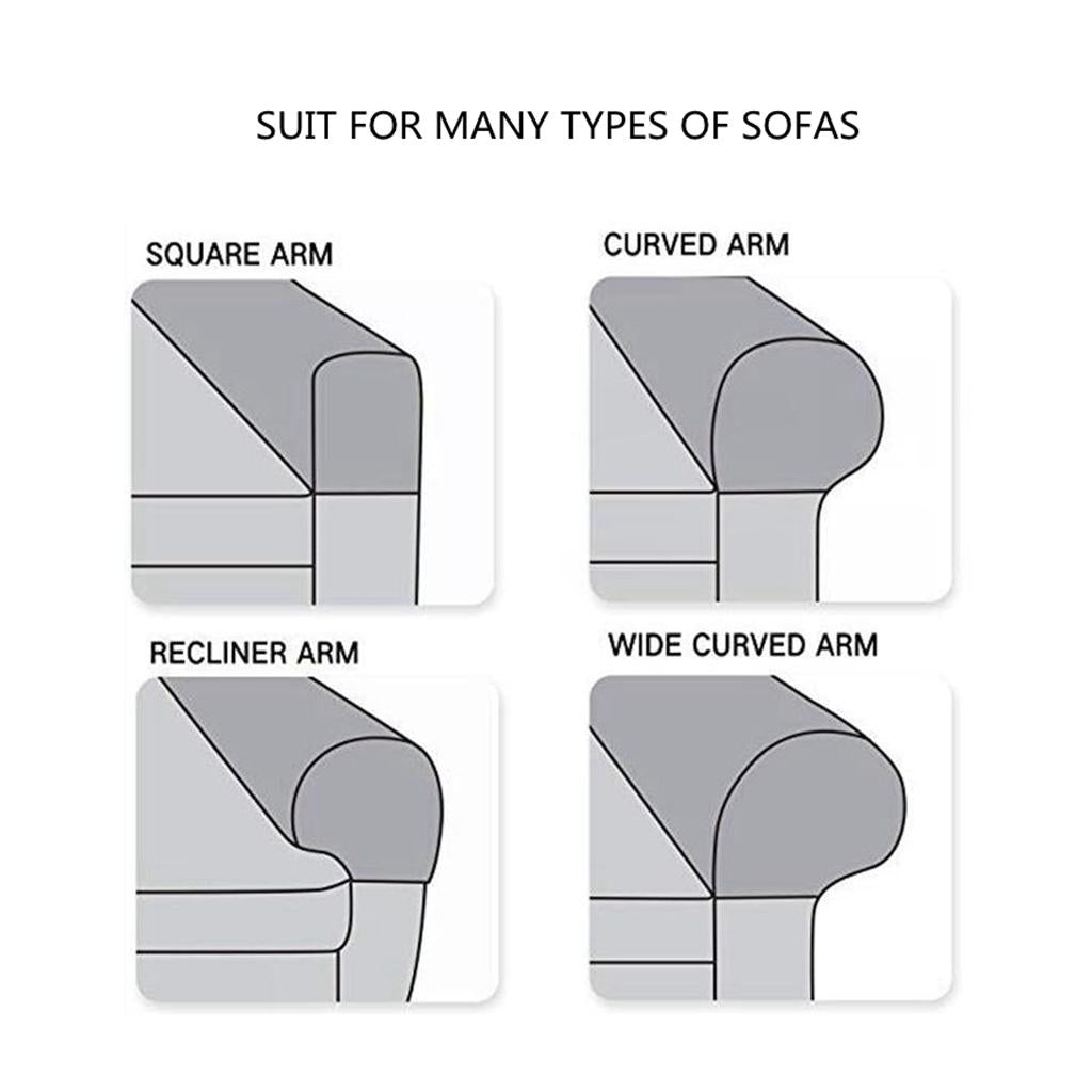 1Pairs Stretch Sofa Armchair Armrest Covers Furniture Protector  Gray