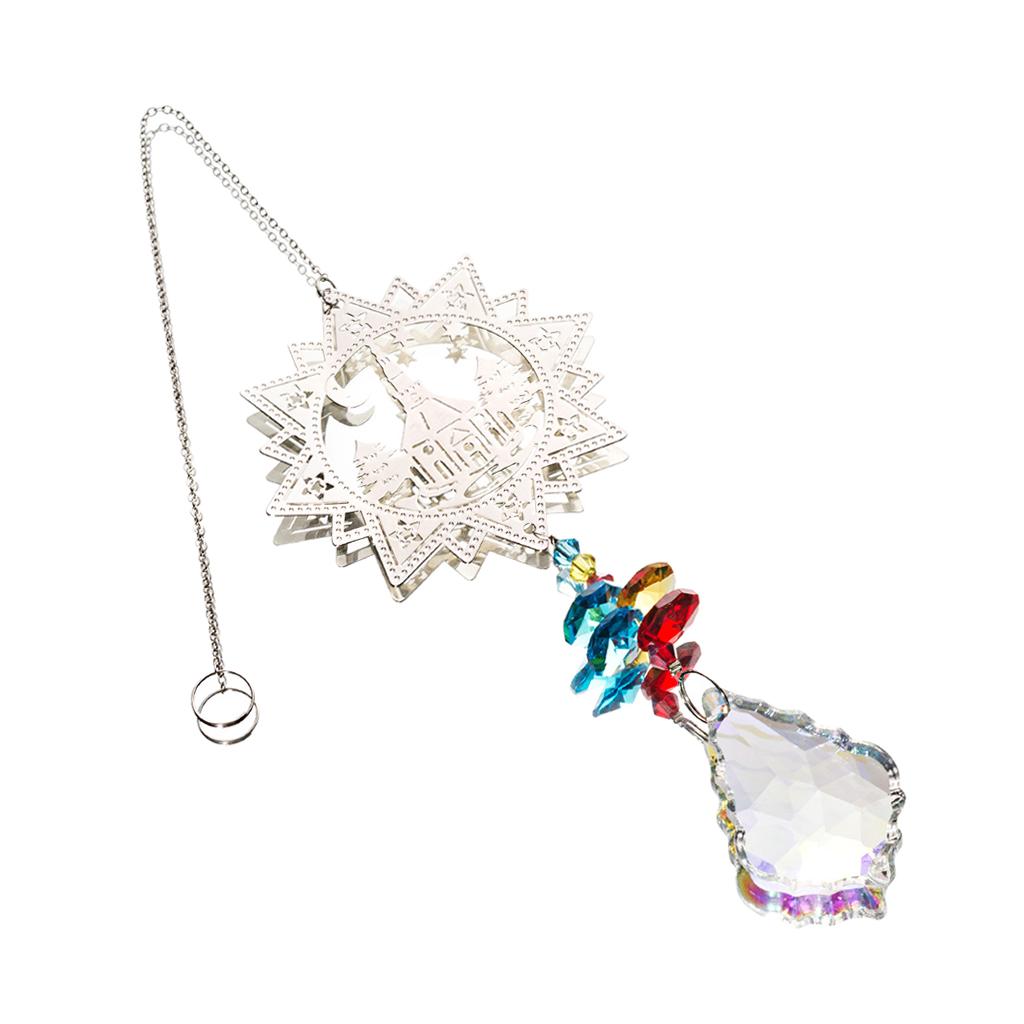 Crystals Rainbow Suncatcher Outdoor Indoor Hanging Ornament Prism Style E