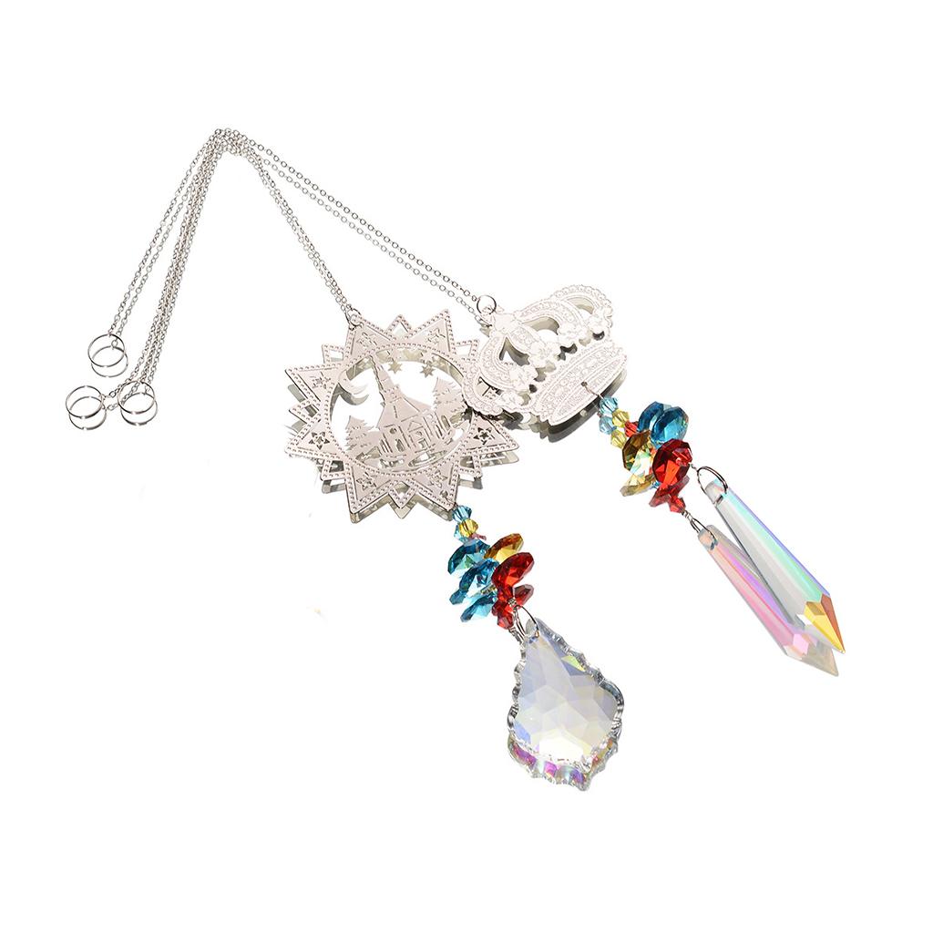 Crystals Rainbow Suncatcher Outdoor Indoor Hanging Ornament Prism Style F