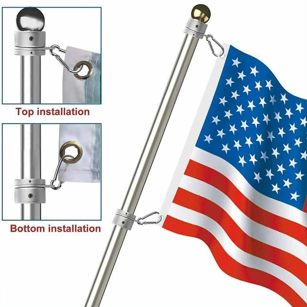 Aluminum Alloy Flagpole Rotating Rings Clip Anti Wrap Grommet Mounting