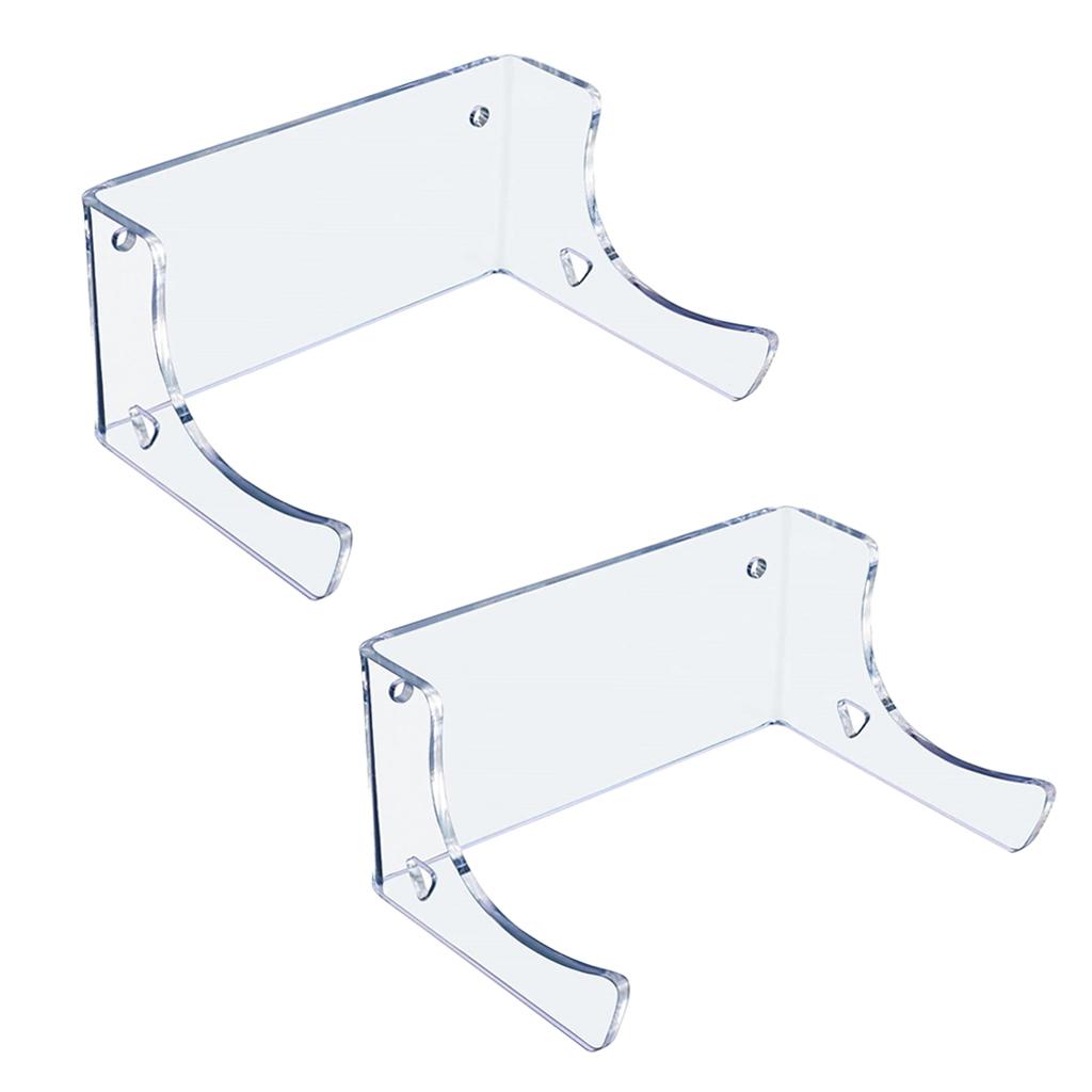 2Pcs Skateboard Holder Wall Mount Hanger Display Rack Bracket Hardware Clear