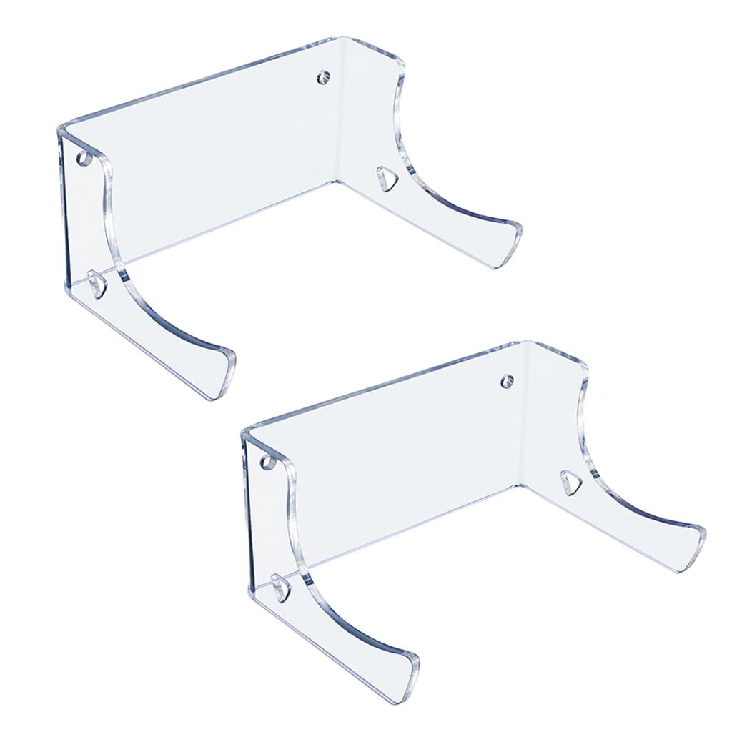 2Pcs Skateboard Holder Wall Mount Hanger Display Rack Bracket Hardware Clear