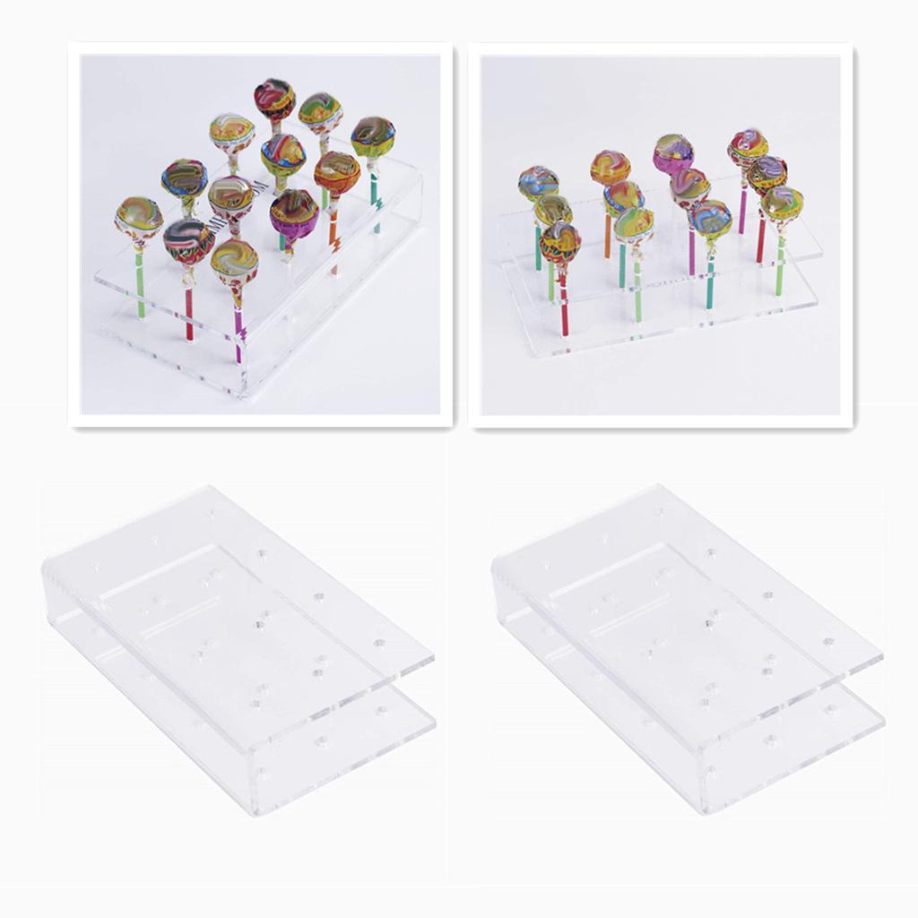 2x 12 Holes Acrylic Lollipop Stand Rack for Anniversaries Easy to Clean