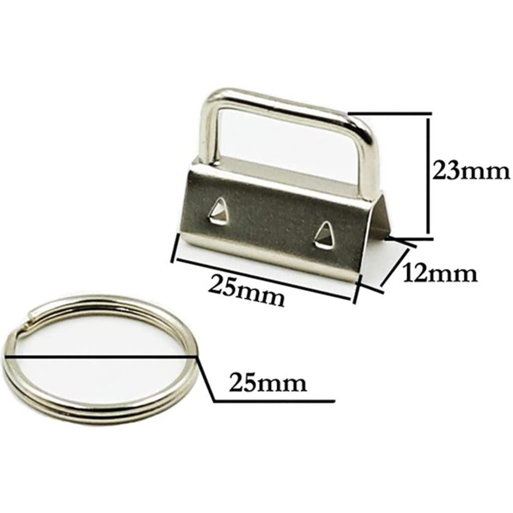 10/Pack Sliver Key Fob Hardware Key Chain with Key Ring 1inch Length