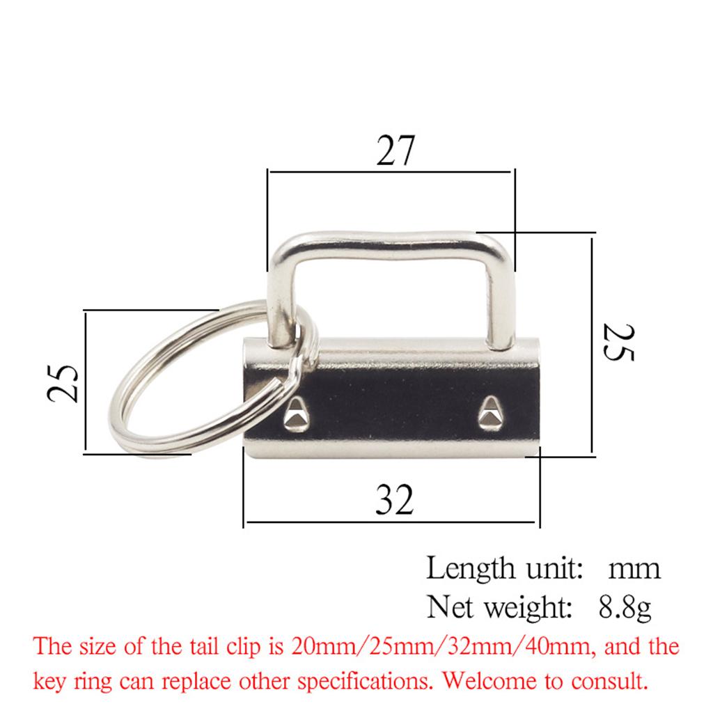 10/Pack Sliver Key Fob Hardware Key Chain with Key Ring 1.25inch Length