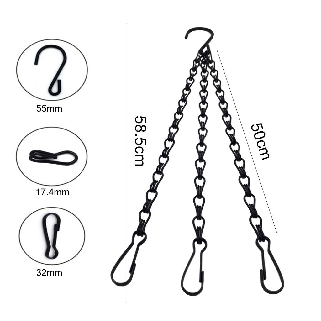 Garden Basket Iron Hanging Chain Flower Pot Basket Chain Hanger 50cm Style 1