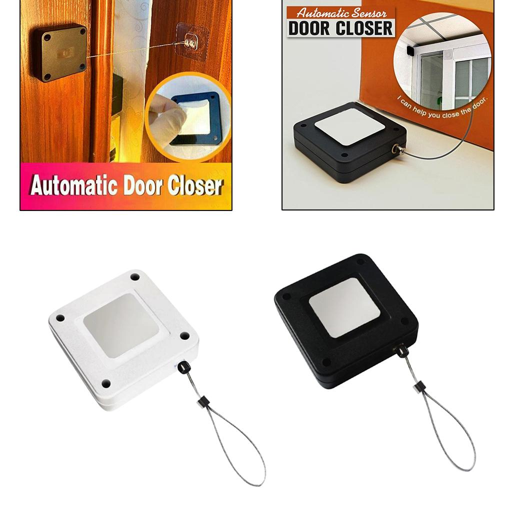 Automatic Sensor Door Closer Bedroom Home Office Punch Free Accessory Black
