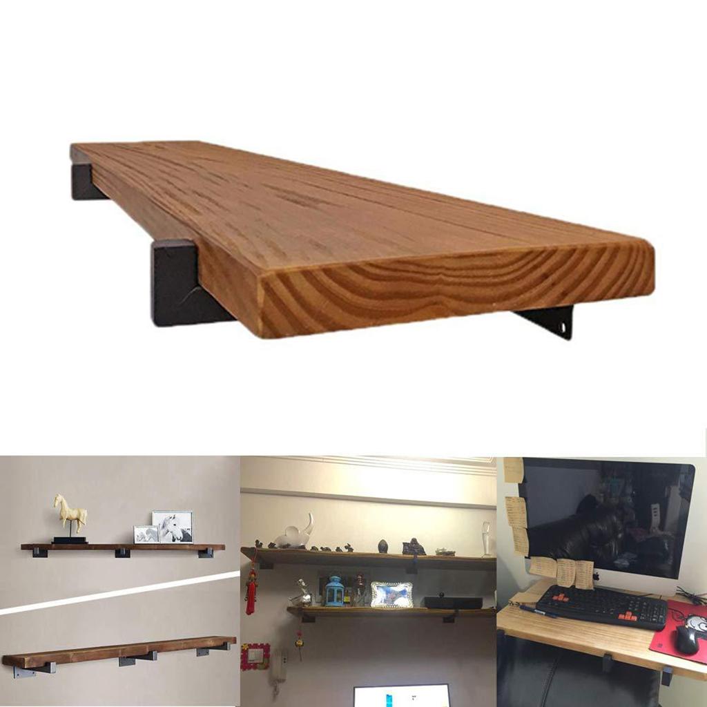 2pcs Wall Mounted Floating Shelf Brackets Home Bar Decor  Square 25cm
