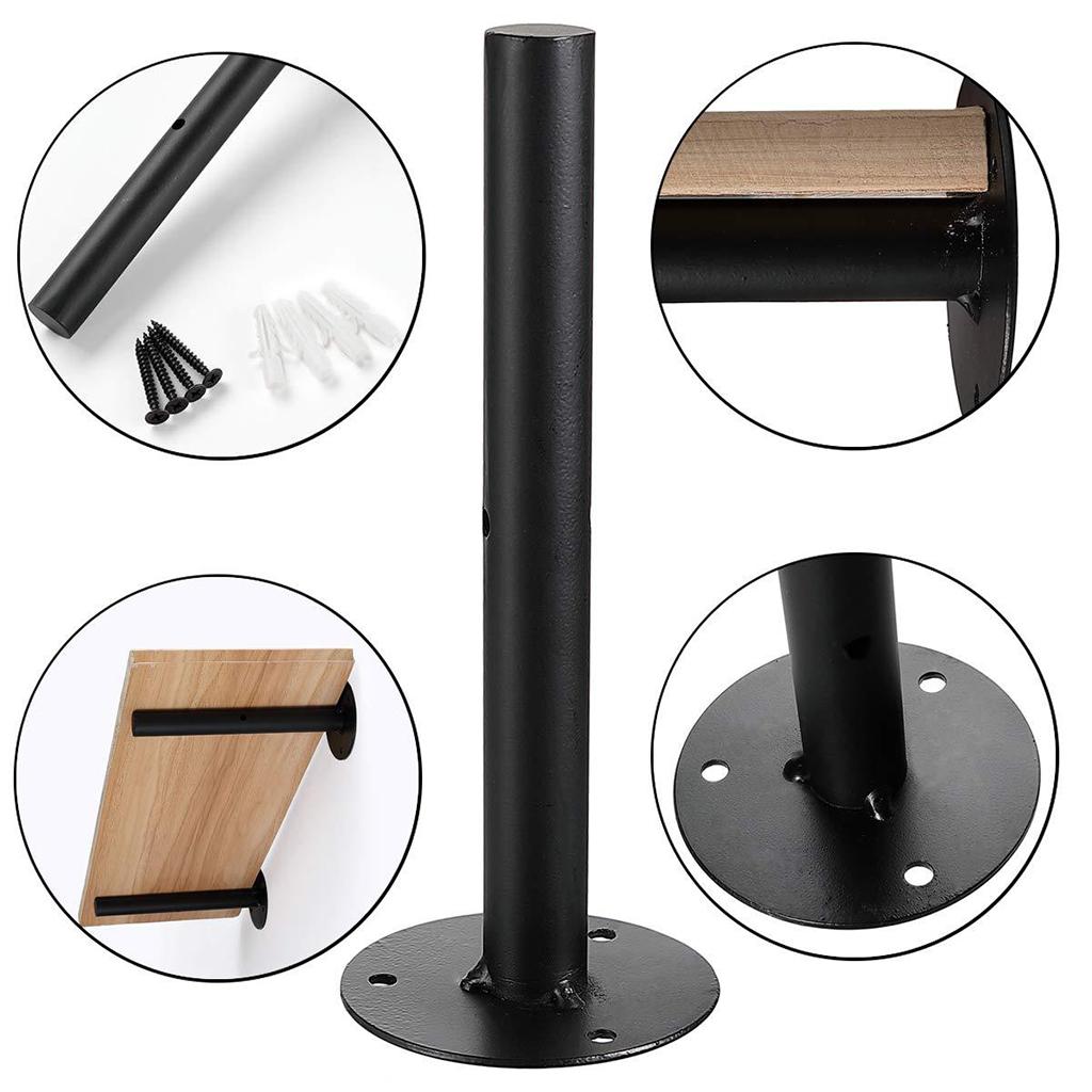 2pcs Wall Mounted Floating Shelf Brackets Home Bar Decor  Round 25cm