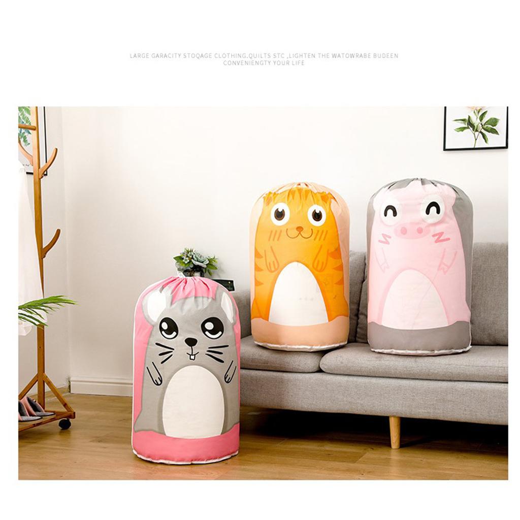 Collapsible Clothes Cotton Blanket Bed Cover Wardrobe Sweater Storage Bag Pink