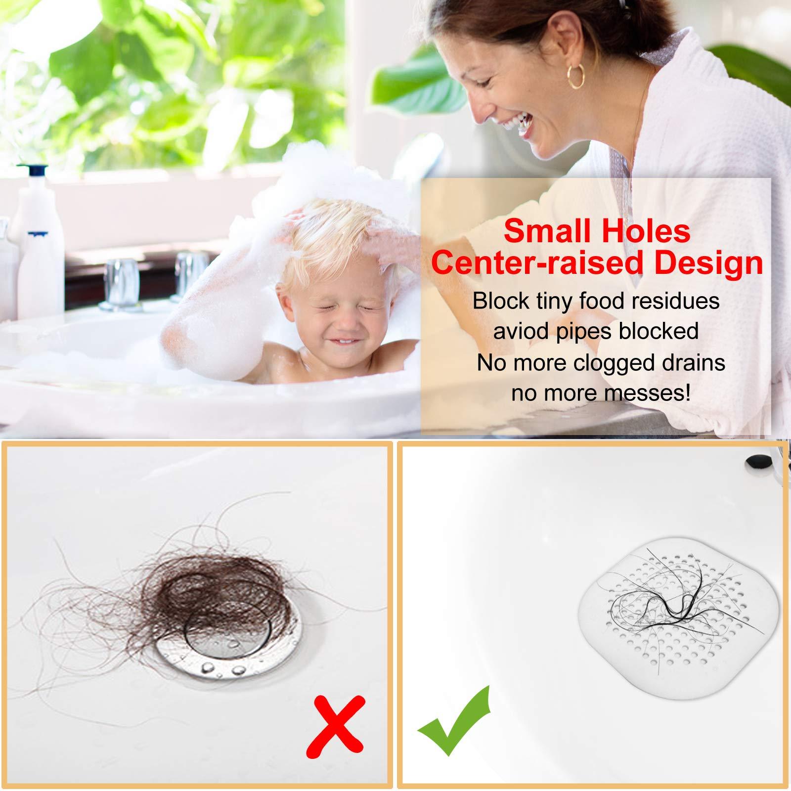 Drain Cover Drain Hair Catcher Flat Silicone Plug Sink Water Stopper Gray