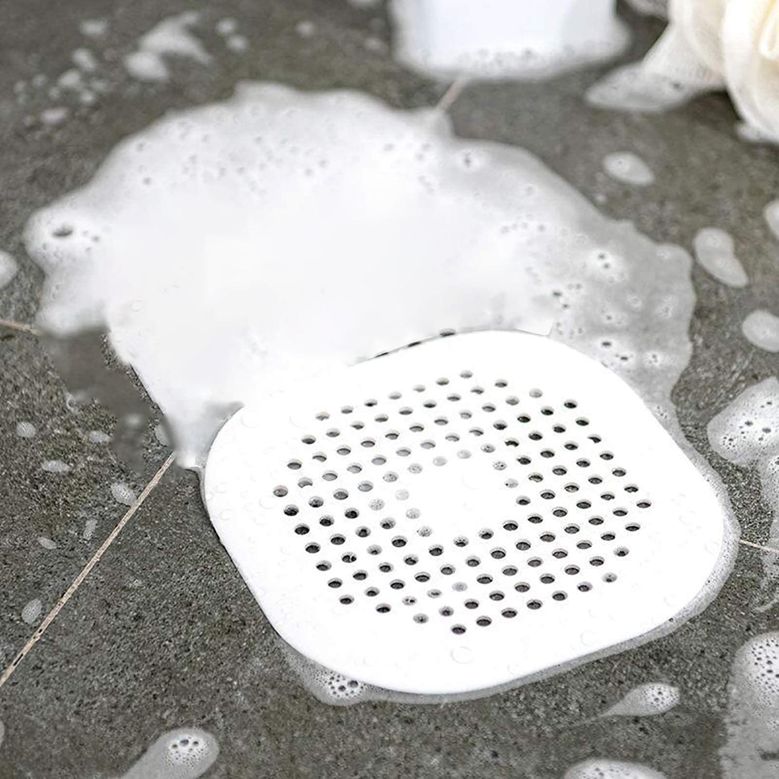 Drain Cover Drain Hair Catcher Flat Silicone Plug Sink Water Stopper White