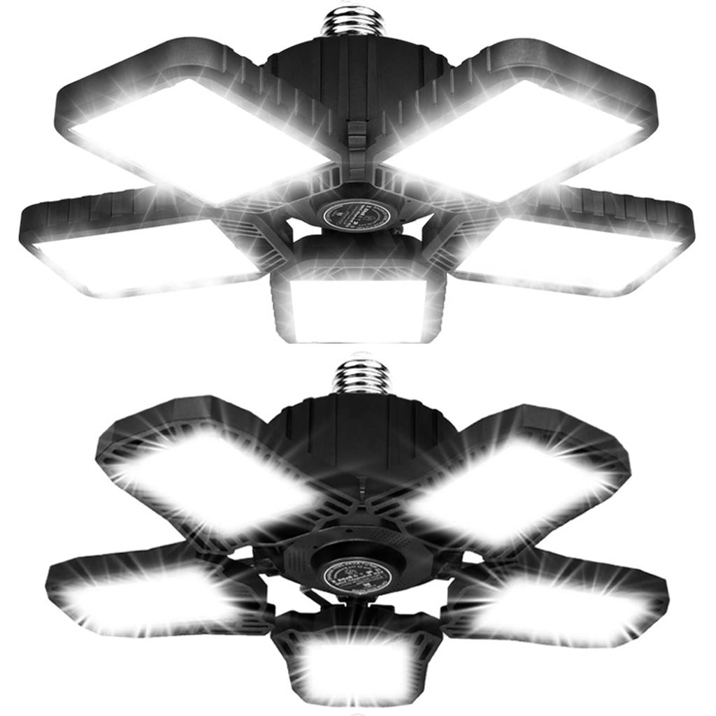 120W LED Garage Lights Bulb Deformable Ceiling Fixture Workshop Lamp 4 Leaf