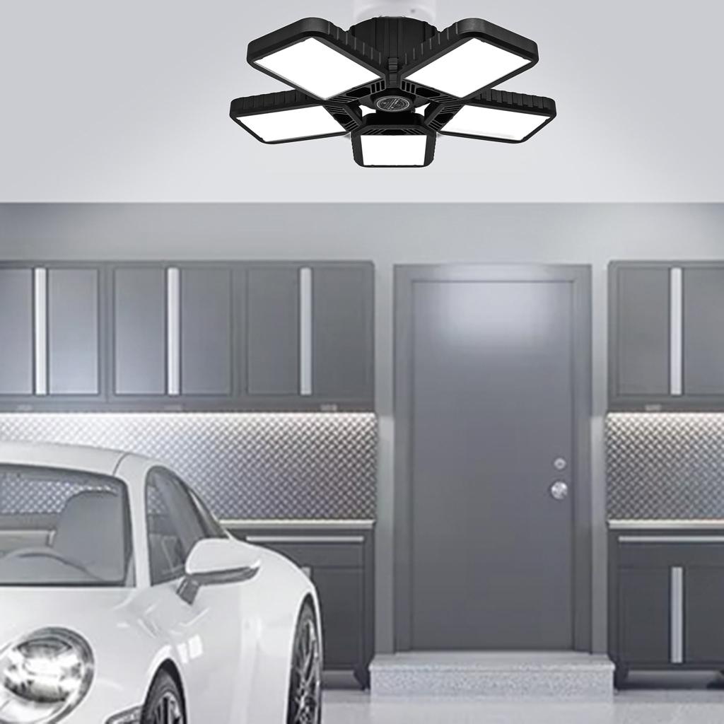 120W LED Garage Lights Bulb Deformable Ceiling Fixture Workshop Lamp 5 Leaf