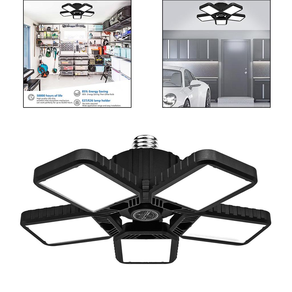 120W LED Garage Lights Bulb Deformable Ceiling Fixture Workshop Lamp 5 Leaf