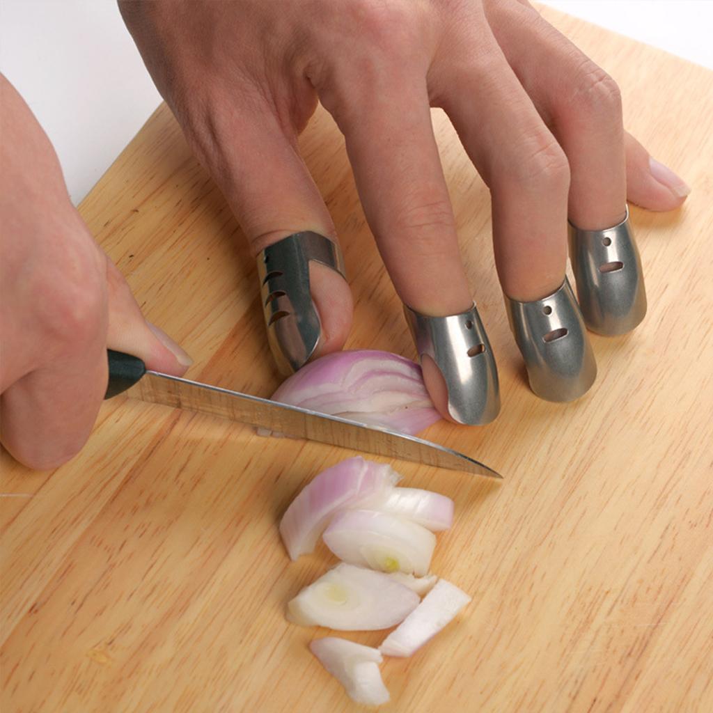 4 PCS Cooking Slicing Chopping Finger Hand Protector Guard Sleeves Tool