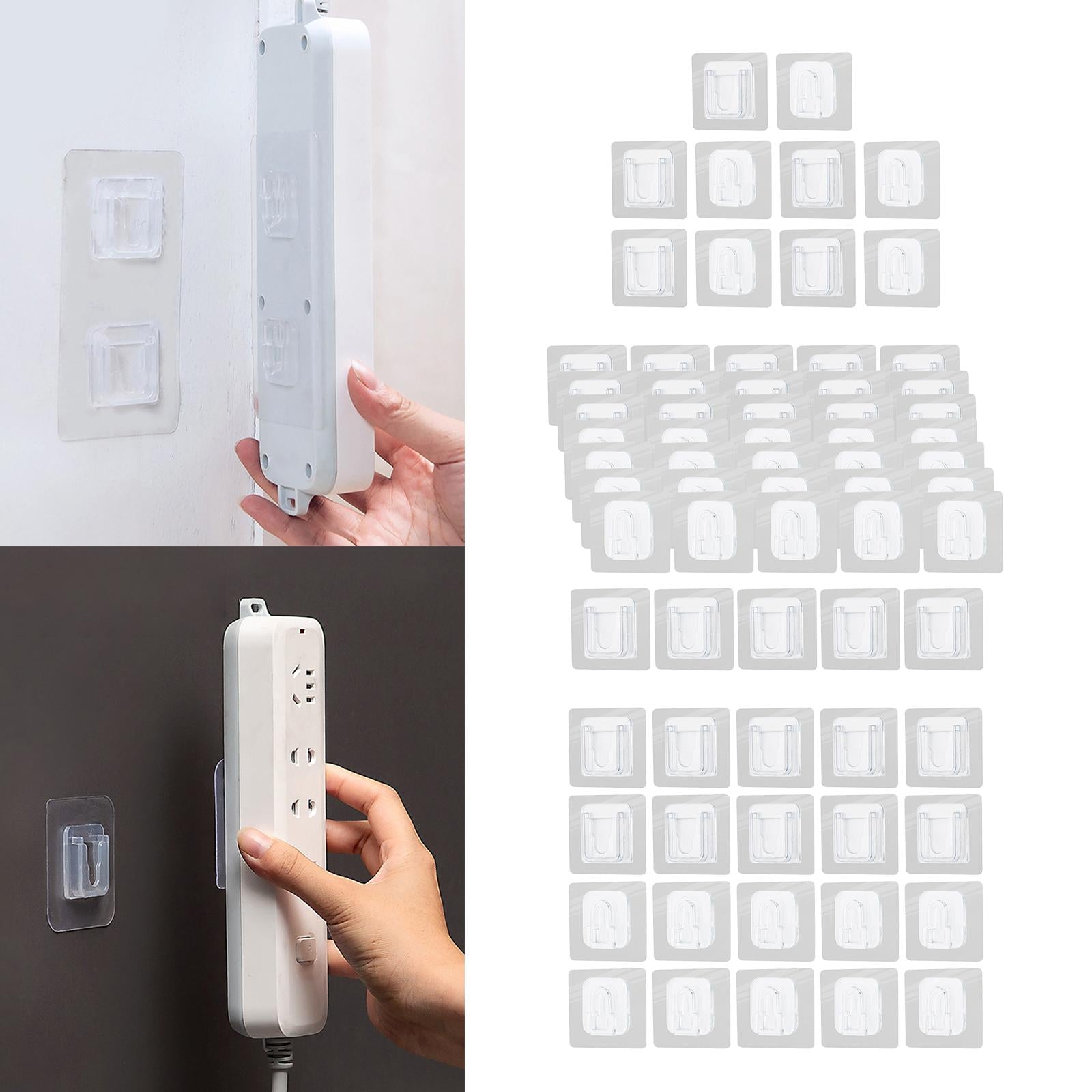Self Adhesive Wall-Sticking Hooks Reusable Oil-Proof Socket Hook 5 Set