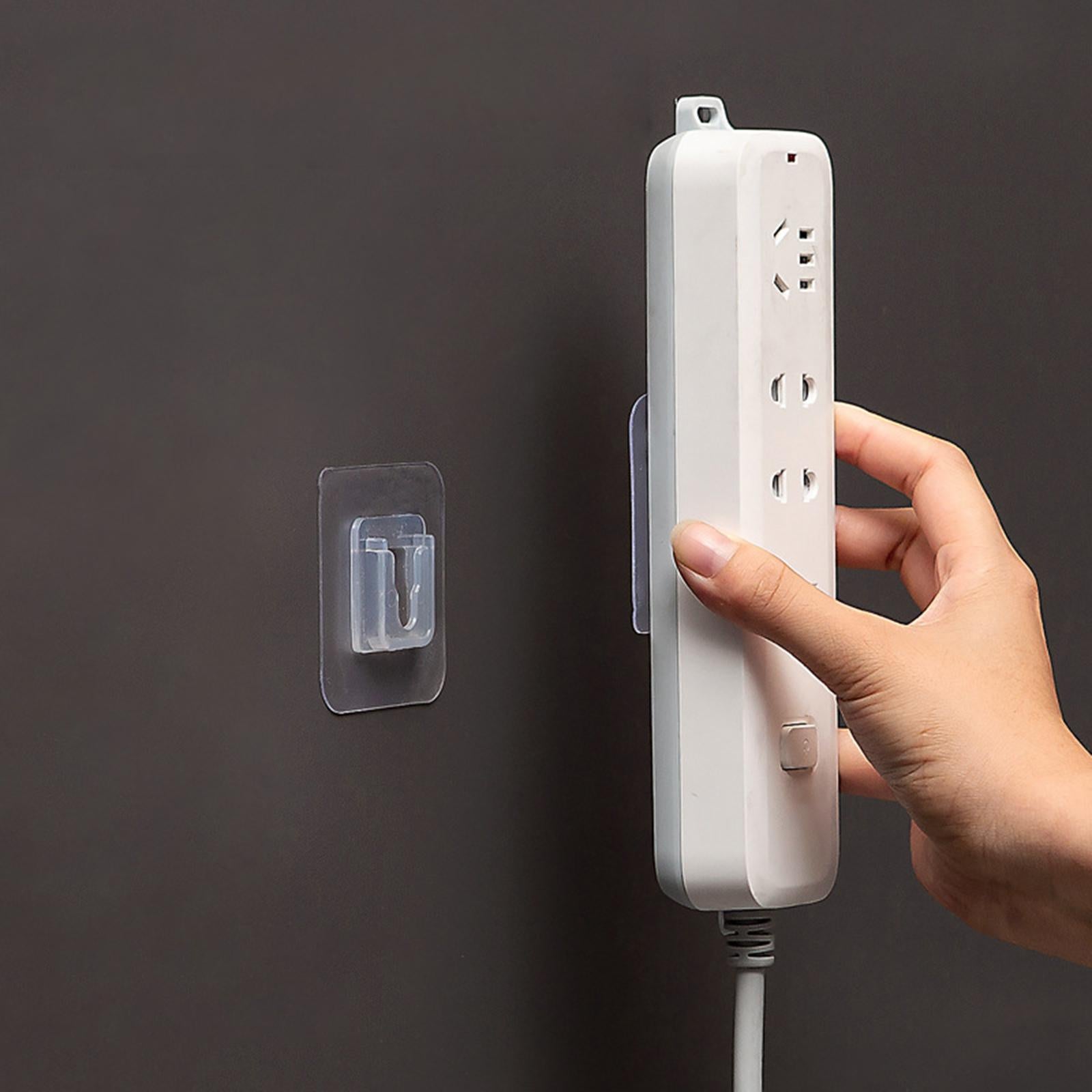 Self Adhesive Wall-Sticking Hooks Reusable Oil-Proof Socket Hook 10 Set