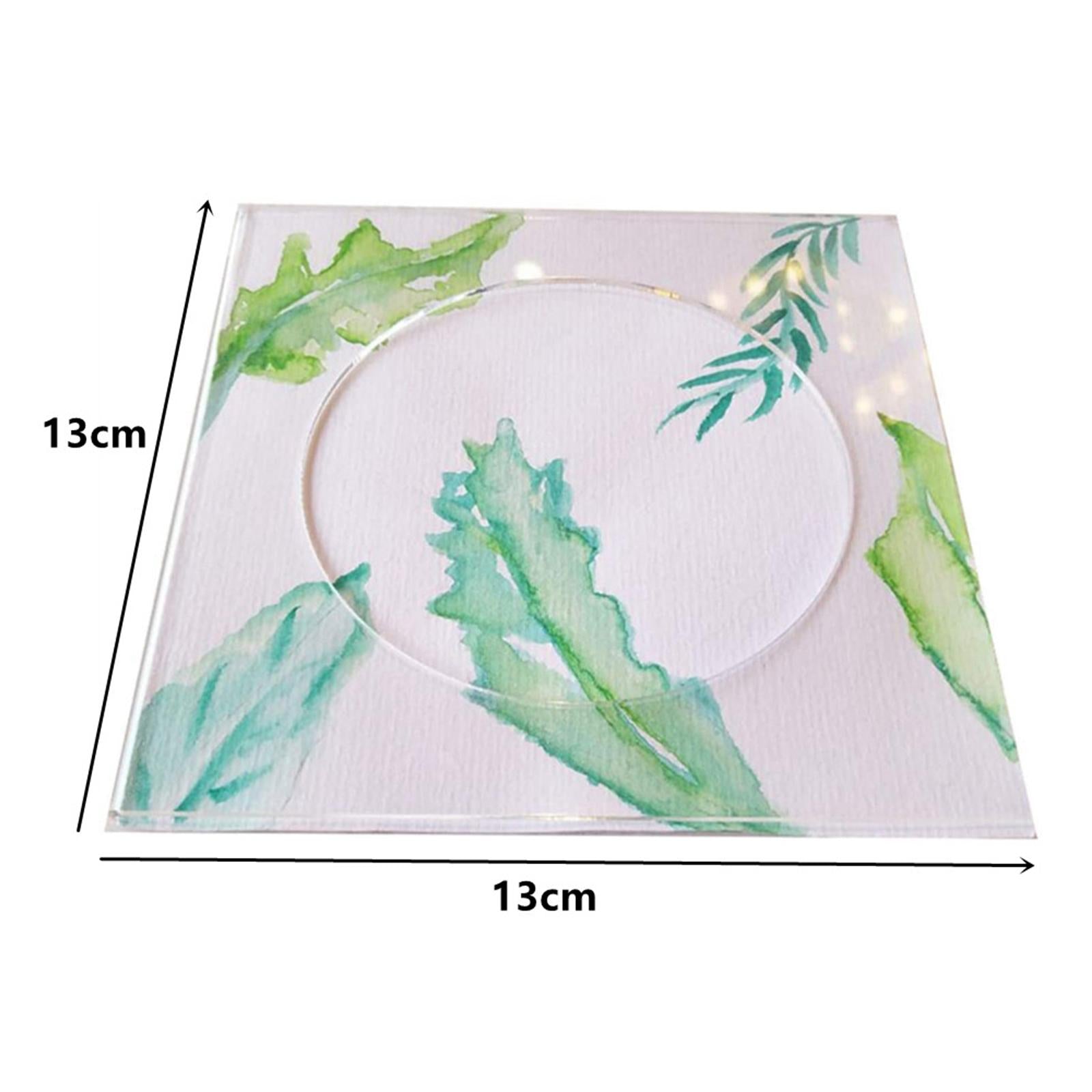 2Pcs Acrylic Napkin Holder Square Coasters Placemat Shatterproof Home Decor