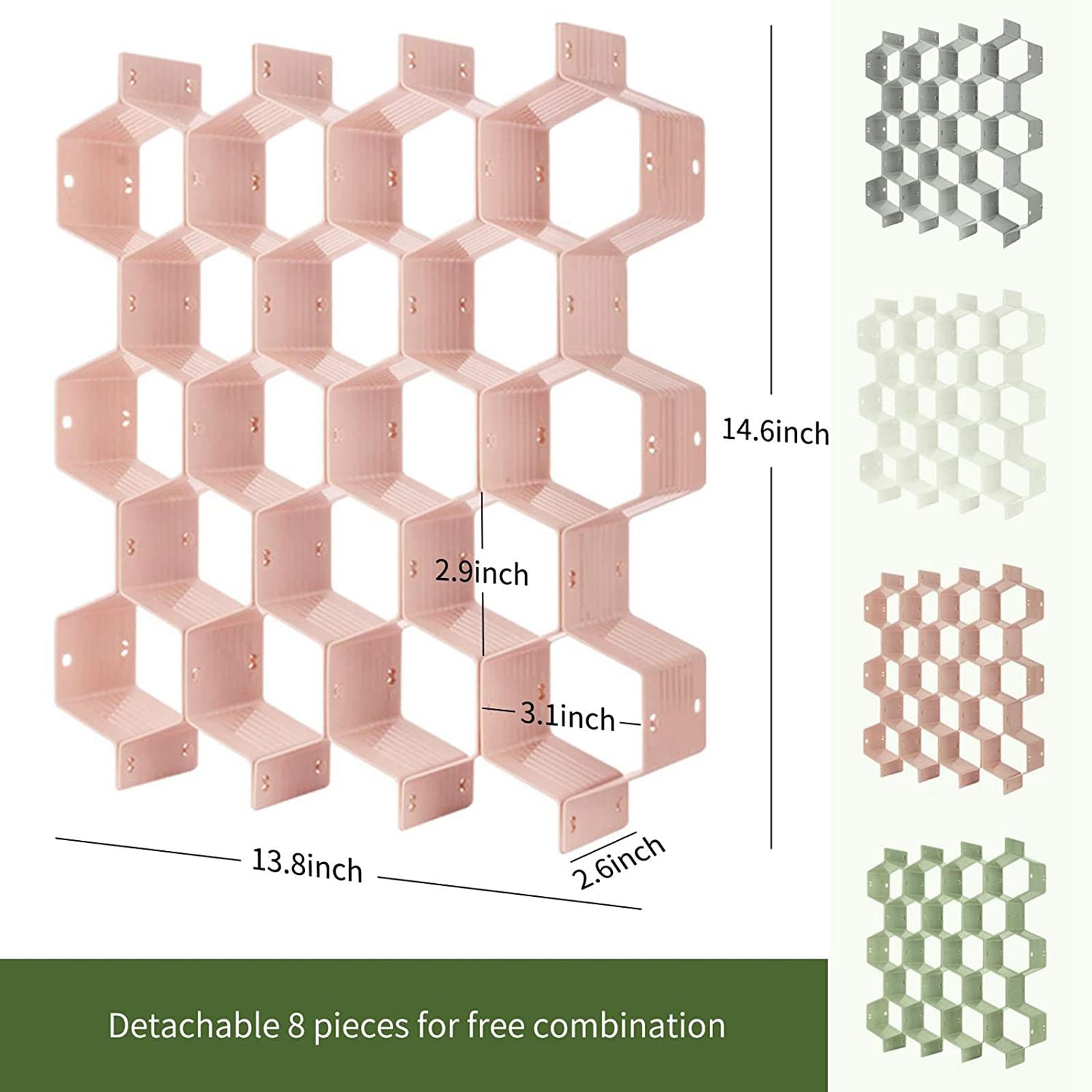 Honeycomb Closet Cabinet Sock Underwear Drawer Divider Organizer Grey