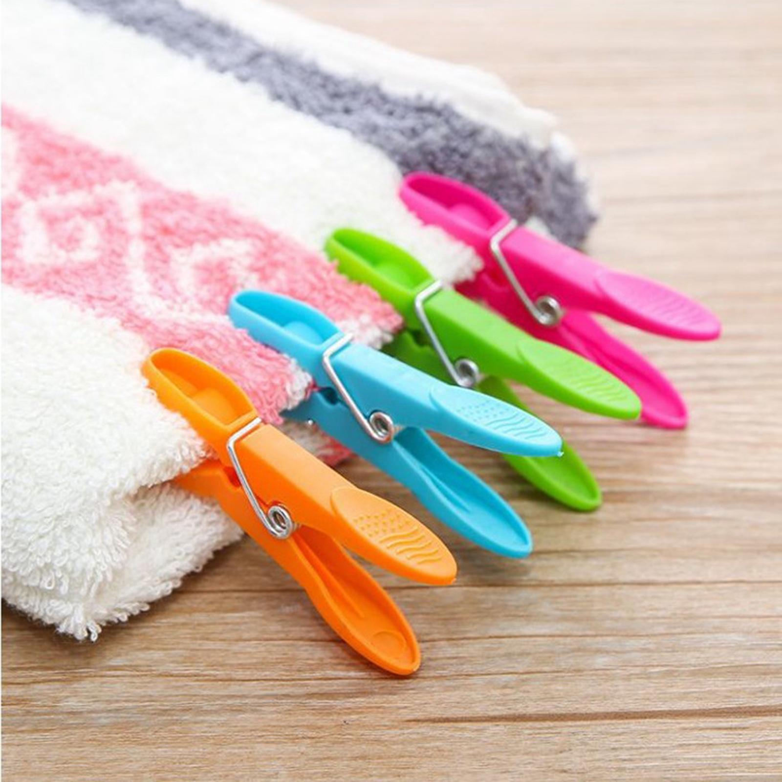 24x Plastic Clothespins Heavy Duty Laundry Clothes Pins Clips with Springs