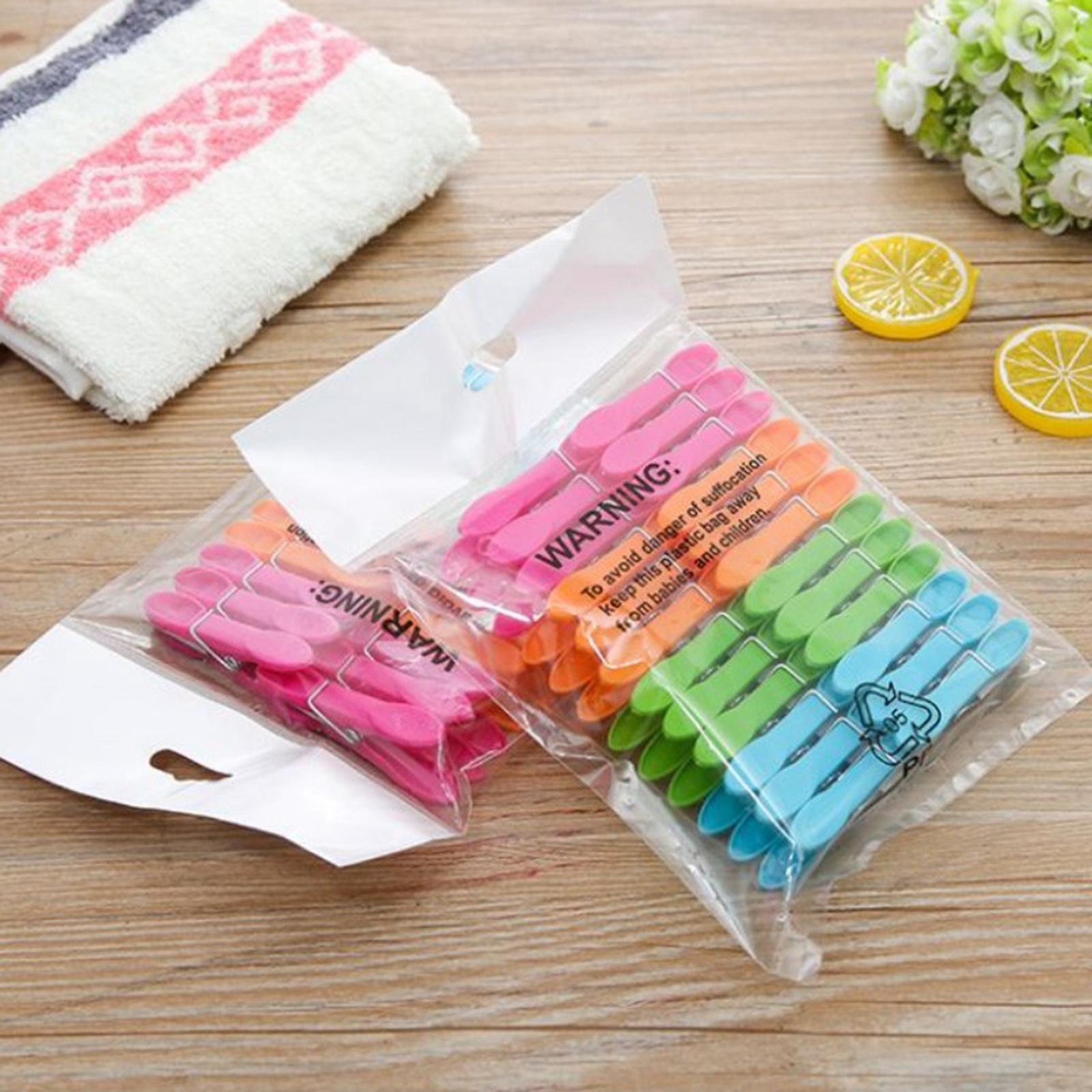 24x Plastic Clothespins Heavy Duty Laundry Clothes Pins Clips with Springs
