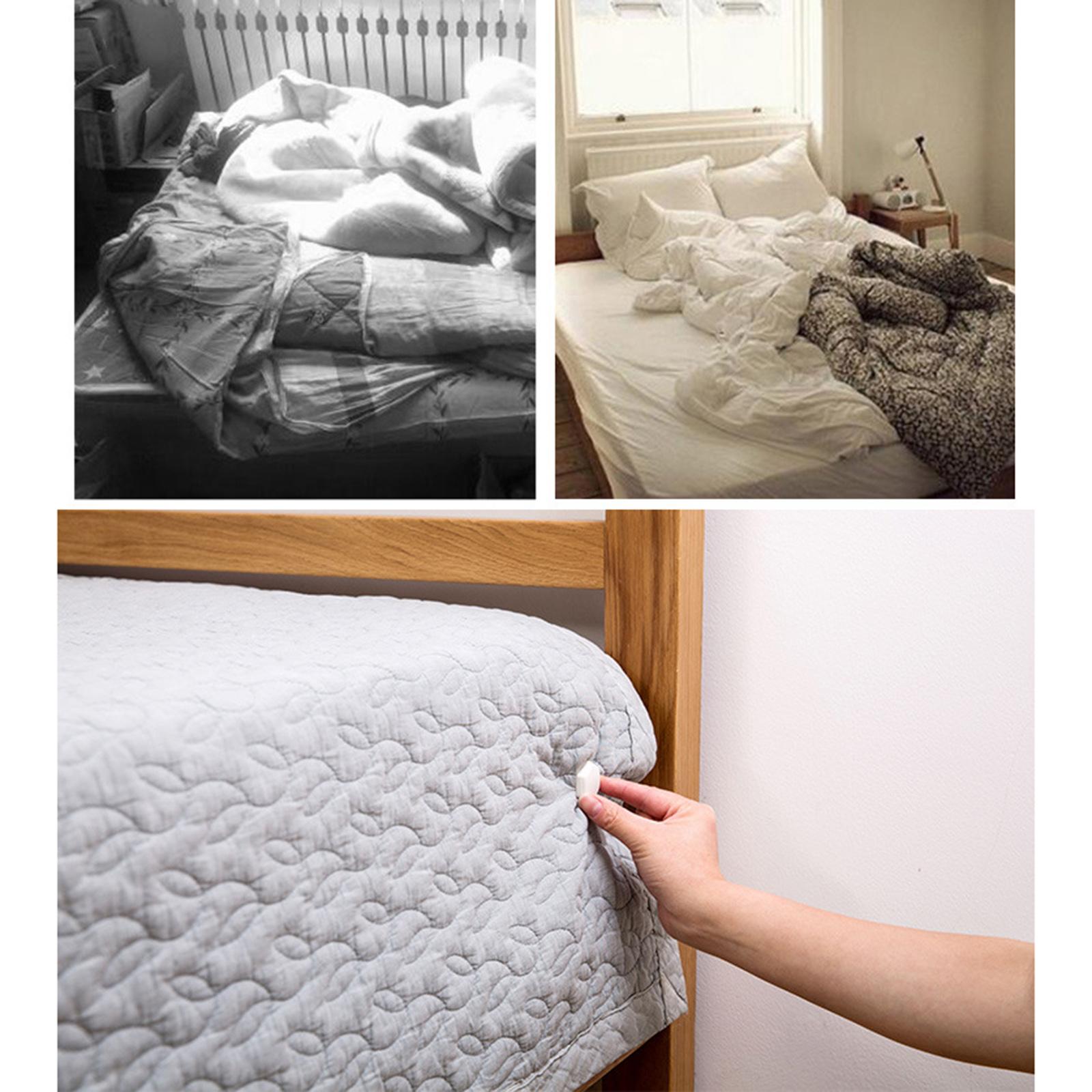 8PCS Blankets Holder Clip Gripper Quilt Non-Slip Mattress Bed Sheet White
