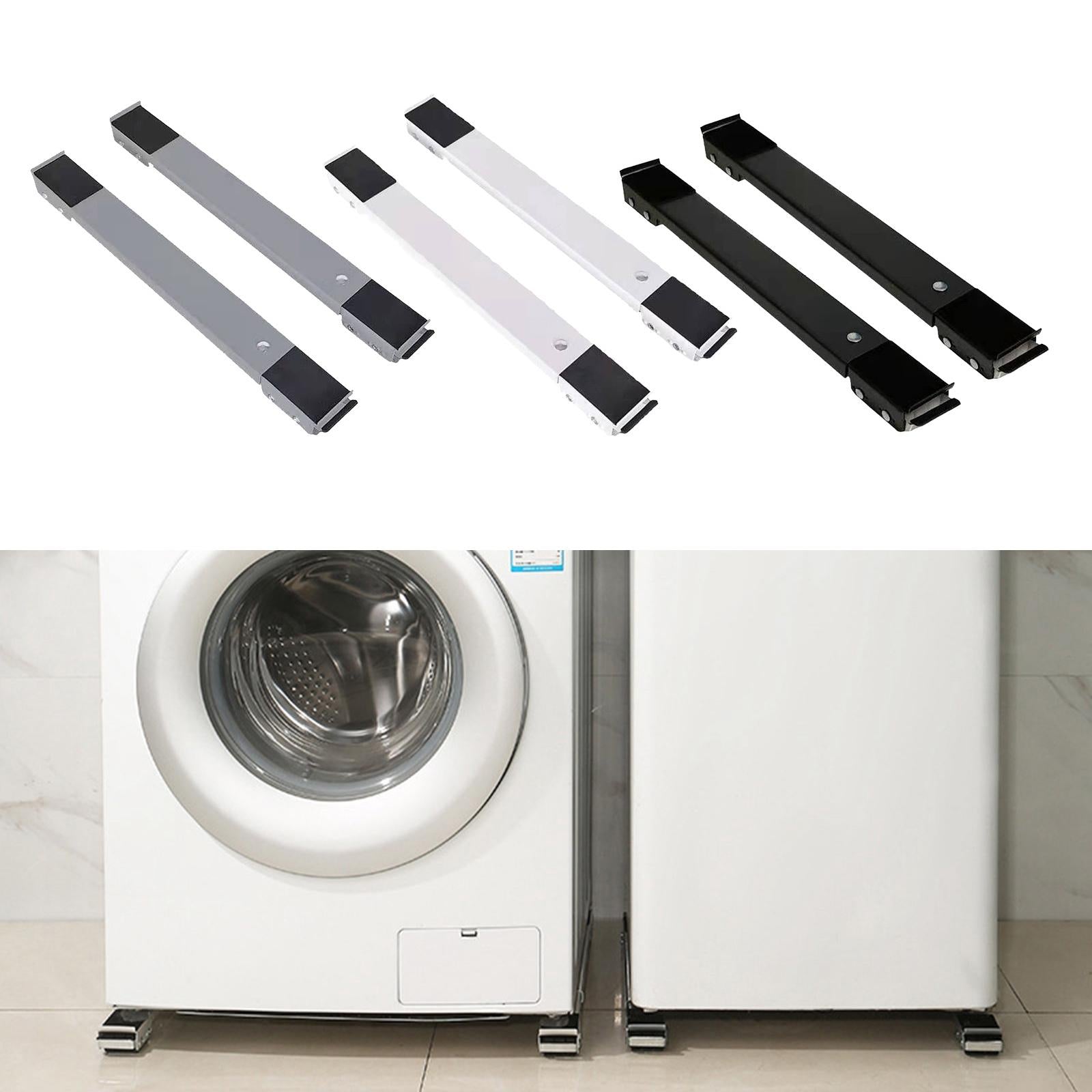 2Pcs Drum Washing Machine Refrigerator Mobile Base Stand Brackets White