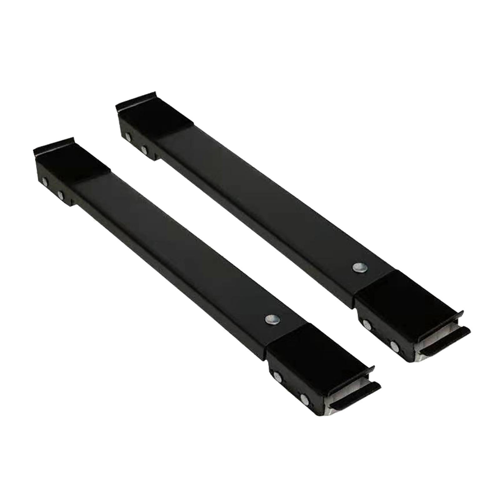 2Pcs Drum Washing Machine Refrigerator Mobile Base Stand Brackets Black