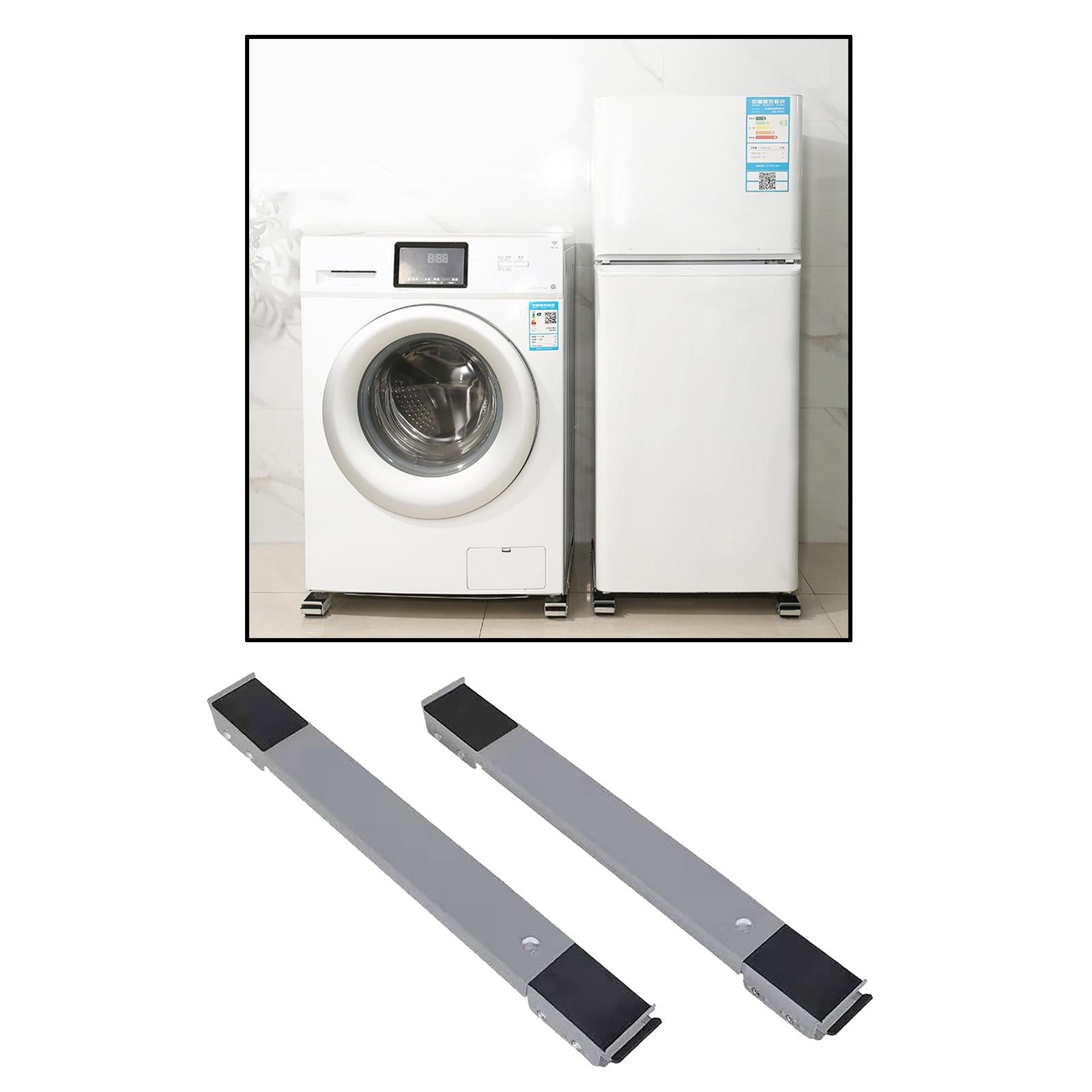 2Pcs Drum Washing Machine Refrigerator Mobile Base Stand Brackets Gray