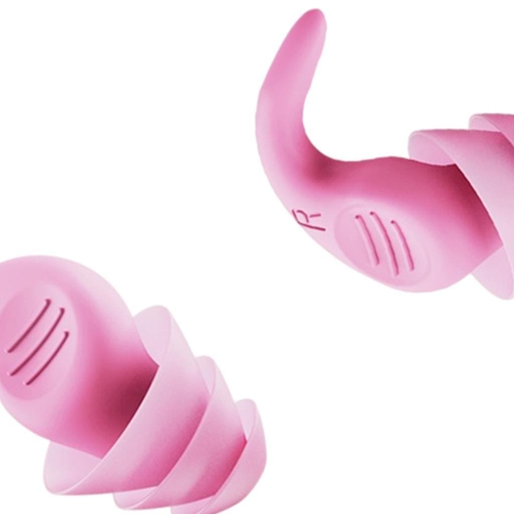 Noise Reduction Ear Plugs Silicone Sound Blocking for Sleep Snoring Swimming Pink